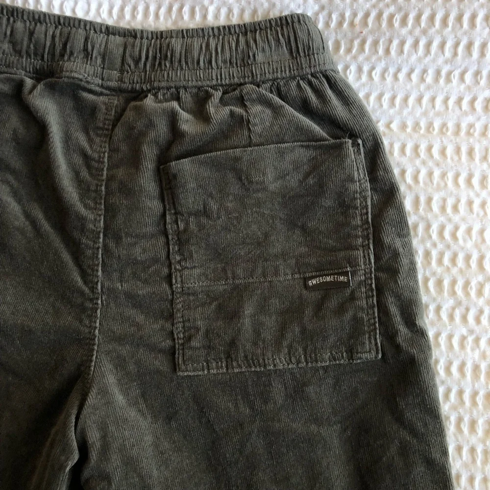 ZARA Kids Olive Green Corduroy Drawstring Lined Pants Size 4T